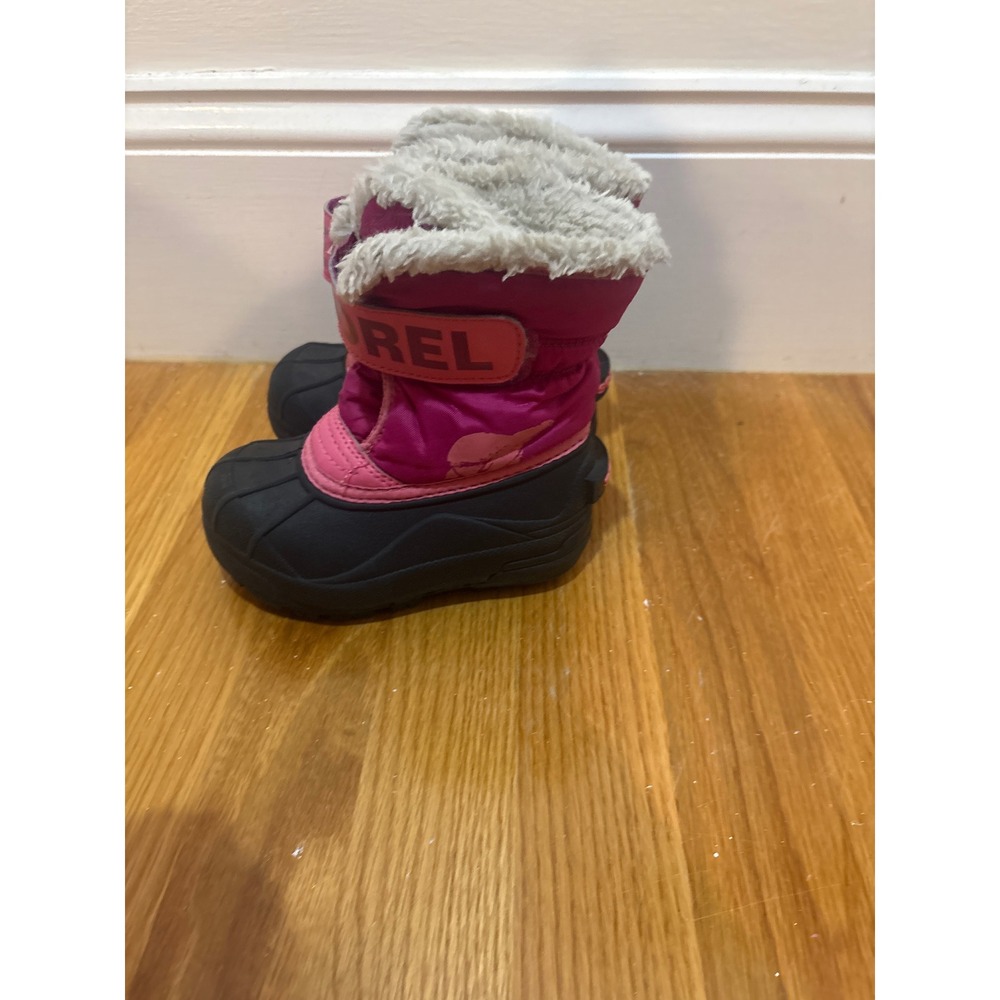 Sorel Snow Commander Toddler 8 Pink Black Waterproof Insulated Winter Boots